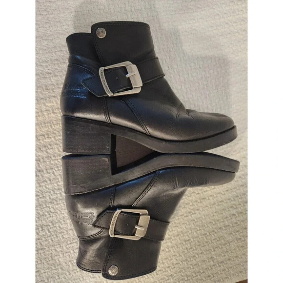 Harley-Davidson Motorcycle Khari Boots Black Leather Ankle Riding Women's 6.5 - Picture 8 of 12